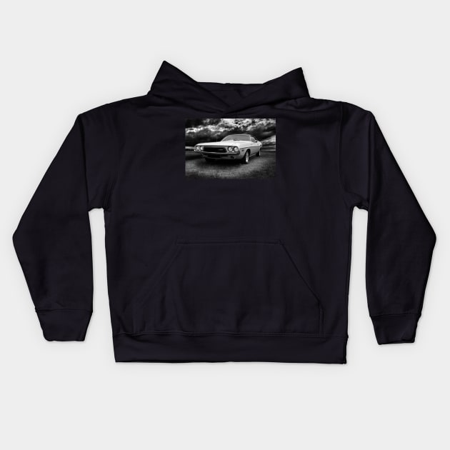 1972 dodge challenger, black and white Kids Hoodie by hottehue